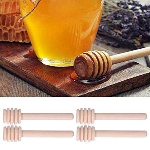 50PCS 8CM Wooden Honey Mixing Stirrer,Honey Dipper Sticks Honey Comb Stick Spoon Collecting Dispensing Drizzling Jam Wedding Party Favors Gift