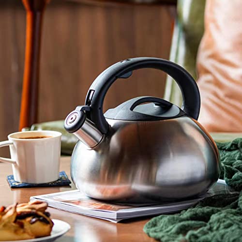 MOUSKE Whistling Tea Water Kettle - 3L Boiling Water Kettle - Whistling Kettle with Handle for Home, Office or Camping Trips