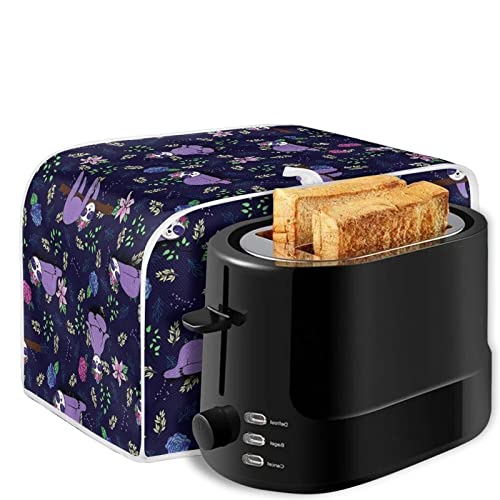 DISNIMO Sloth 2 Slice Toaster Cover, Kitchen Small Appliance Cover Fingerprint and Greasy Protection, Machine Washable Polyester Toaster Dustproof Cover