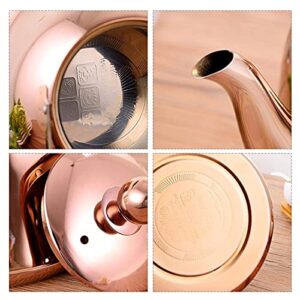 Rose Gold Whistle Tea Kettle for Stove Top Stainless Steel Kettle, Tea Kettle with Heat-Resistant Handle, (Size : 5L)