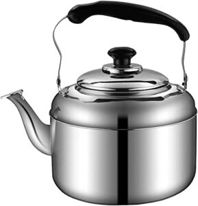 food grade stainless steel tea pots for stove top automatic whistling tea kettle, anti-scalding handle dustproof lid, suitable for all kinds of stoves (size : 5l)