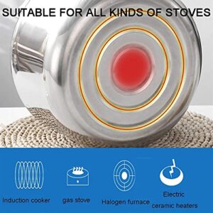 Food Grade Stainless Steel Tea Pots for Stove Top Automatic Whistling Tea Kettle, Anti-scalding Handle Dustproof Lid, Suitable for All Kinds of Stoves (Size : 5L)