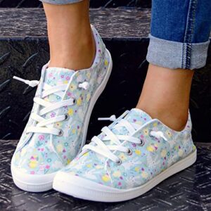 Women Shoes Fashion Floral Casual Shoes Flat Soft Soles Wear Casual Shoes Casual Shoes for Women Size 9 Sky Blue