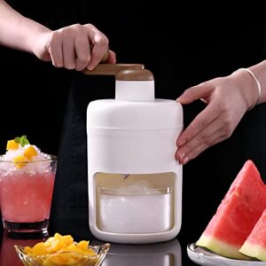 VUIOYRG Manual Ice Shaver, Ice Crusher Machine for Home, Mini Portable Ice Maker,with Ice Cube Trays (White,1PCS)