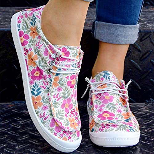 Women Shoes Fashion Floral Casual Shoes Flat Soft Soles Wear Casual Shoes Flip Flops Women Wedge Red