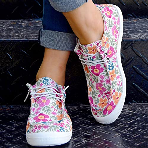 Women Shoes Fashion Floral Casual Shoes Flat Soft Soles Wear Casual Shoes Flip Flops Women Wedge Red