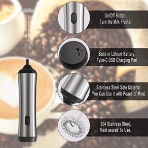 BIENKA Whisks for Cooking Milk Frother Rechargeable Handheld Mini Foamer Egg Beater Drink Whisk for Coffee Cappuccino Hot Chocolate Cream