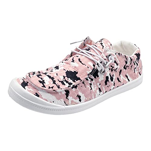 Women Shoes Casual Shoes Non Positioning Tie Dye Printing Sports Shoes Canvas Fashion Casual Shoes Women Shoes for Work Casual Heels Pink