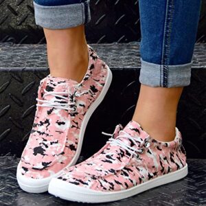 Women Shoes Casual Shoes Non Positioning Tie Dye Printing Sports Shoes Canvas Fashion Casual Shoes Women Shoes for Work Casual Heels Pink