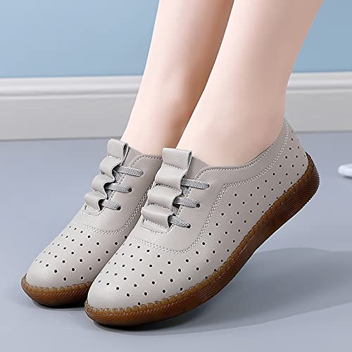 Women's Spring and Summer New Soft Sole Casual Comfortable Light Hollow Casual Shoes Women Size 8 Sandals Grey