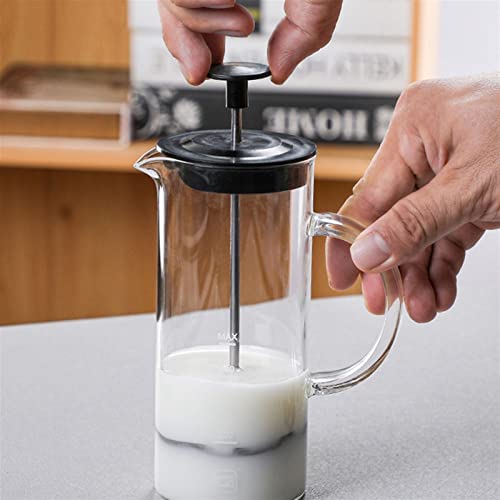 BIENKA Coffee Pot Replacement Milk Bubbling Machine Manual Milk Frother Pot Coffee Milk Bubbling Cup Portable Household Milk Bubbler Cream