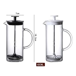 BIENKA Coffee Pot Replacement Milk Bubbling Machine Manual Milk Frother Pot Coffee Milk Bubbling Cup Portable Household Milk Bubbler Cream