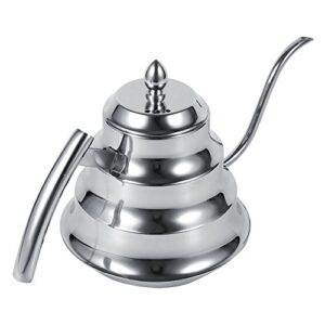 XPSSJMU 1.2L Pour Over Coffee Kettle Stainless Steel Gooseneck Tea Kettle for Drip Coffee French Press and Tea for Home Restaurant(Silver)