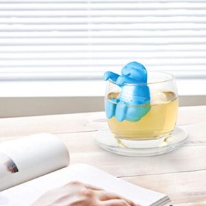 Otter Shaped Tea Filter,Cute Silicone Tea Strainer Reusable Tea Infuser Blue Leaf Strainer Kitchen Tools