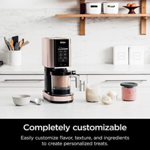 Ninja NC301 CREAMi Ice Cream Maker, for Gelato, Mix-ins, Milkshakes, Sorbet, Smoothie Bowls & More, 7 One-Touch Programs, with (2) Pint Containers & Lids, Compact Size, Perfect for Kids, Rose Gold