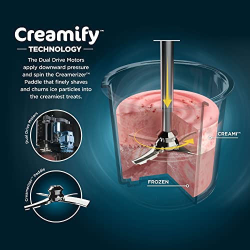 Ninja NC301 CREAMi Ice Cream Maker, for Gelato, Mix-ins, Milkshakes, Sorbet, Smoothie Bowls & More, 7 One-Touch Programs, with (2) Pint Containers & Lids, Compact Size, Perfect for Kids, Rose Gold