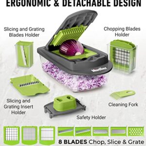 Mueller Pro-Series 10-in-1, 8 Blade Vegetable Slicer, Onion Mincer Chopper, Vegetable Chopper, Cutter, Dicer, Egg Slicer with Container