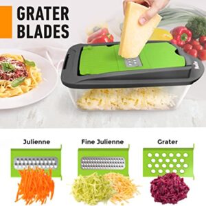 Mueller Pro-Series 10-in-1, 8 Blade Vegetable Slicer, Onion Mincer Chopper, Vegetable Chopper, Cutter, Dicer, Egg Slicer with Container