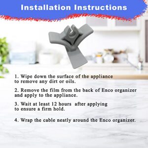 ENEO Cord Organizer Kitchen appliances Stick on, 6 Pack Cord Holder and Cord Wrapper for Small Kitchen Appliance, Mixer, air Fryer, Pressure Cooker, Coffee Maker