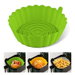 air fryer silicone liners – reusable air fryer liners – non stick air fryer silicone round basket pot – replacement for parchment liner paper 3 to 5 qt for oven air fryer accessories