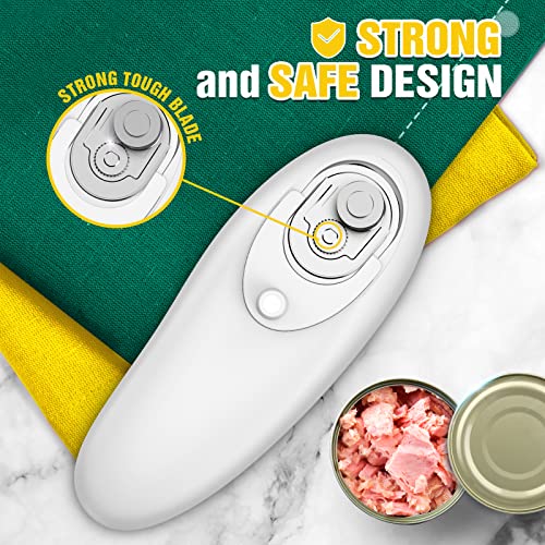 Electric Can Opener Smooth Edge, One Touch Automatic Food Safe Design Handheld Opener Fits Almost All Can Sizes, Ideal for Seniors with Arthritis, Best Kitchen Gadgets for Women