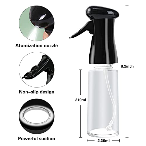 Rayhee Oil Sprayer for Cooking, Olive Oil Sprayer Mister, 200ml Glass Oil Spray Bottle, kitchen Gadgets Accessories for Air Fryer,Canola Oil Spritzer, Widely used for Salad Making,Baking Frying, BBQ