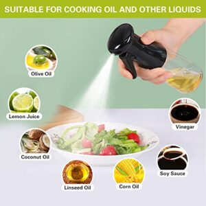 Rayhee Oil Sprayer for Cooking, Olive Oil Sprayer Mister, 200ml Glass Oil Spray Bottle, kitchen Gadgets Accessories for Air Fryer,Canola Oil Spritzer, Widely used for Salad Making,Baking Frying, BBQ