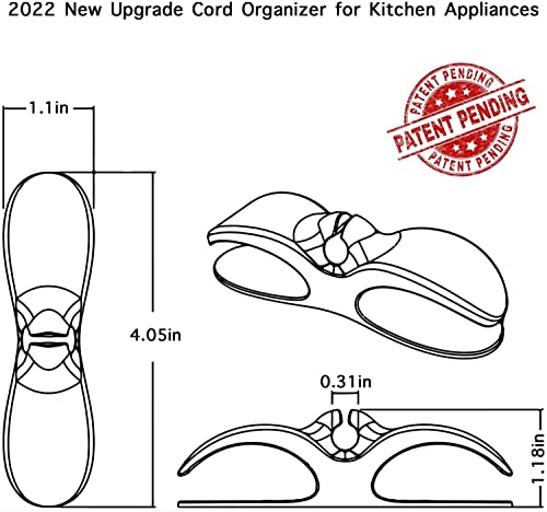 Appliance Cord Organizer Stick On, 3 PCS Black Kitchen Cord Wrapper Winder Keeper Holder, AFunCrafter New Upgraded Cable wrap for Mixer, Coffee Maker, Air Fryer, Pressure Cooker