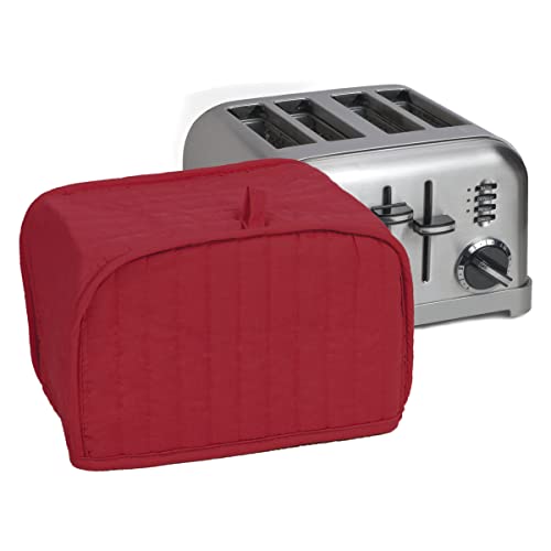 Four Slice Toaster Cover, Machine Washable Cotton/Polyester Kitchen Appliance Covers, Paprika Red RITZ