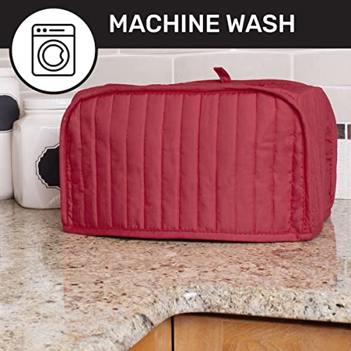 Four Slice Toaster Cover, Machine Washable Cotton/Polyester Kitchen Appliance Covers, Paprika Red RITZ