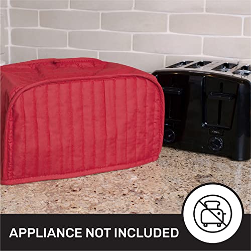 Four Slice Toaster Cover, Machine Washable Cotton/Polyester Kitchen Appliance Covers, Paprika Red RITZ