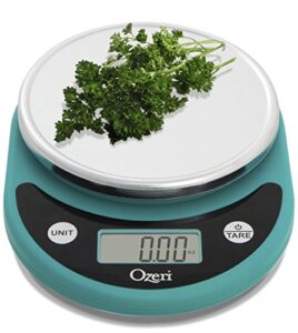 ozeri pronto digital multifunction kitchen and food scale, black on teal
