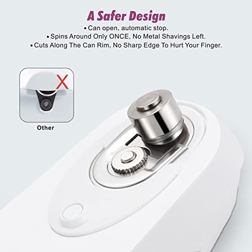 Electric Can Opener by Miss Tanlow, One Press to Open Can, No Sharp Edge Can Opener, Best Kitchen Gadgets for Women, Arthritis and Left Handed