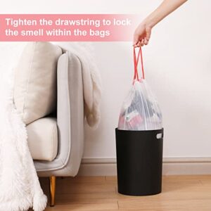 Small Trash Bag 4 Gallon Drawstring Garbage Bags 100 Count Thickened Design Stretchy. Disposable Bags 2-4 Gallon Bathroom kitchen Trash Bags White 100 Count