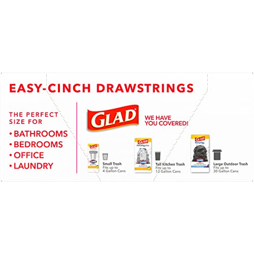 Glad Medium Drawstring Trash Bags with Clorox, 8 Gallon, Lemon Fresh Bleach Scent, 26 Count