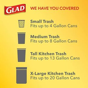 Glad Medium Drawstring Trash Bags with Clorox, 8 Gallon, Lemon Fresh Bleach Scent, 26 Count