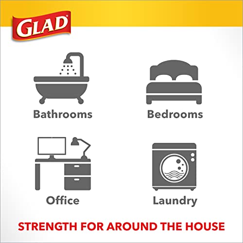 Glad Medium Drawstring Trash Bags with Clorox, 8 Gallon, Lemon Fresh Bleach Scent, 26 Count