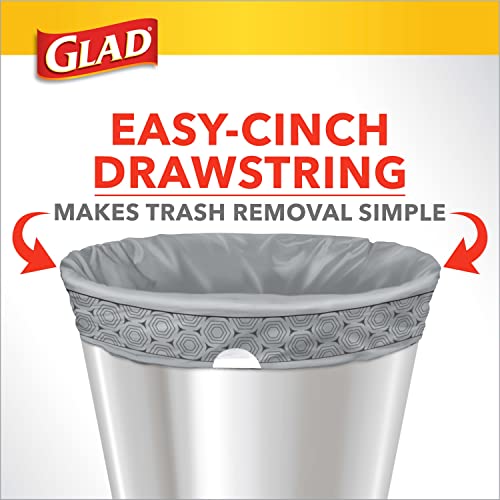 Glad Medium Drawstring Trash Bags with Clorox, 8 Gallon, Lemon Fresh Bleach Scent, 26 Count