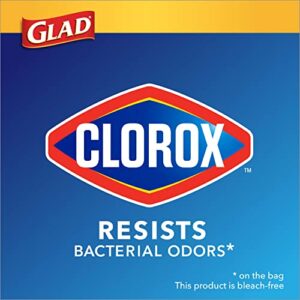 Glad Medium Drawstring Trash Bags with Clorox, 8 Gallon, Lemon Fresh Bleach Scent, 26 Count