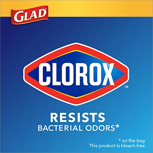 Glad Medium Drawstring Trash Bags with Clorox, 8 Gallon, Lemon Fresh Bleach Scent, 26 Count