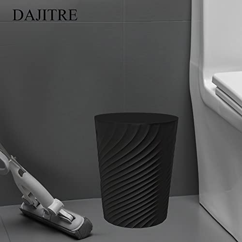 DAJITRE 1.8 Gallon Small Trash Can Wastebasket Recycling Bin Slim Profile for Compact Spaces Bathroom, Office, Bedroom, Kitchen (1.8 Gallon, Black)