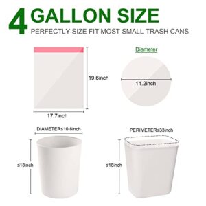 Drawstring Small Trash Bags, Magesh 4 Gallon Trash Bag Drawstring Extra Thick, Small Garbage Bags 4 Gallon Unscented, Quick Cinch for Bathroom Kitchen Office Small Can, 44 Count, White