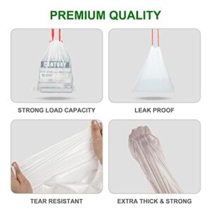 Drawstring Small Trash Bags, Magesh 4 Gallon Trash Bag Drawstring Extra Thick, Small Garbage Bags 4 Gallon Unscented, Quick Cinch for Bathroom Kitchen Office Small Can, 44 Count, White