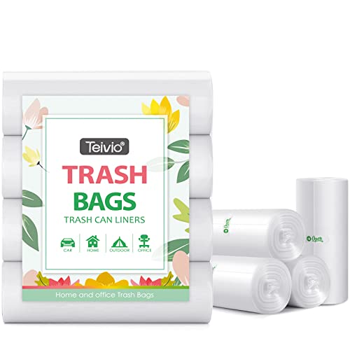 0.5 Gallon 220 Counts Strong Trash Bags Garbage Bags, Bathroom Mini Trash Can Liners, Small Plastic Bags for Desktop Trash Bin Dog Poop Car, Clear