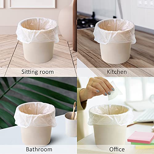 0.5 Gallon 220 Counts Strong Trash Bags Garbage Bags, Bathroom Mini Trash Can Liners, Small Plastic Bags for Desktop Trash Bin Dog Poop Car, Clear