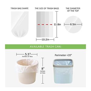 0.5 Gallon 220 Counts Strong Trash Bags Garbage Bags, Bathroom Mini Trash Can Liners, Small Plastic Bags for Desktop Trash Bin Dog Poop Car, Clear