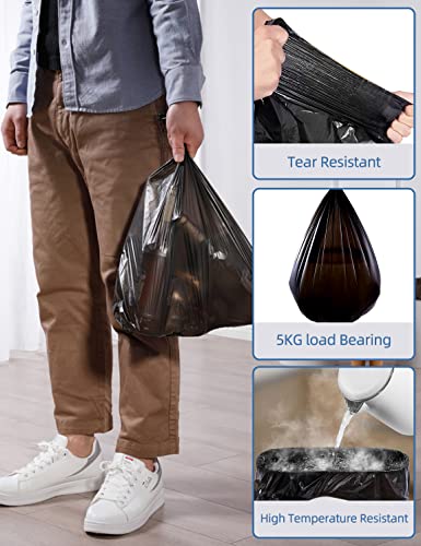 Small Trash Bags 80 Counts, Waikas Garbage Bags for Bathroom Car Mini Trash Can, Plastic Bag for Bedroom Living Room, 4 Gallons, Black