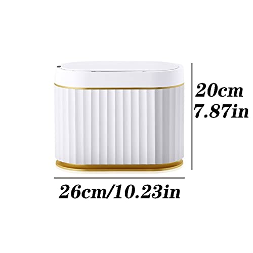 Trash Can Smart Sensor Trash Can Desk Small Lovely Mini Light Luxury Wind Mini Basket Bucket Small Garbage Can，4L Trash Can Wastebasket