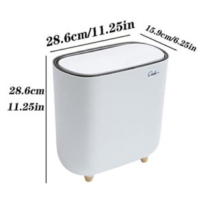 Trash Can 12L Trash Can Household Gap Narrow Trash Bin Bathroom Kitchen with Lid Garbage Can Living Room Paper Basket Trash Can Wastebasket