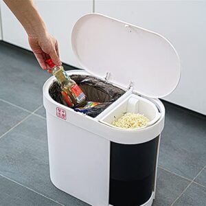 CANMNT Trash Can Plastic Tea Bucket Home with Lid Dry and Wet Separation Trash Can Kitchen Waste Drain Waste Bins Tea Residue Filter Bucket Trash Can Wastebasket